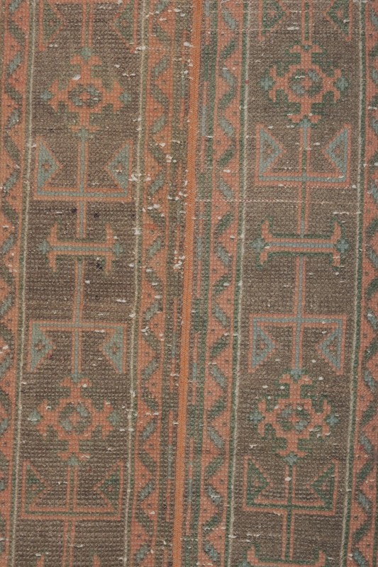 Mid-Century Tan Modern Anatolia Faded Colors Low Pile Rug, Narrow Kitchen Carpet gallery