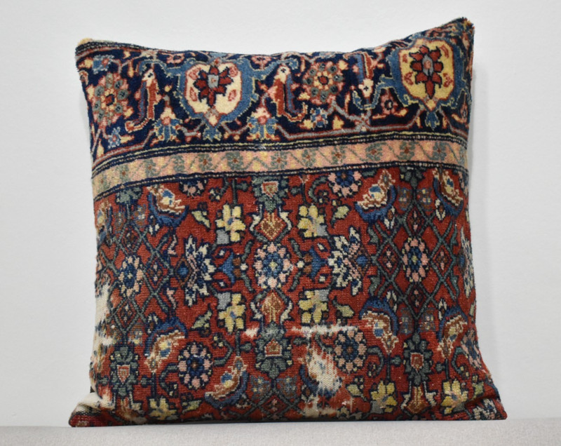 Antique Pillow Cover Sofa Rug 16'' x 16'' Made of Antique Cushion Cover Carpet gallery