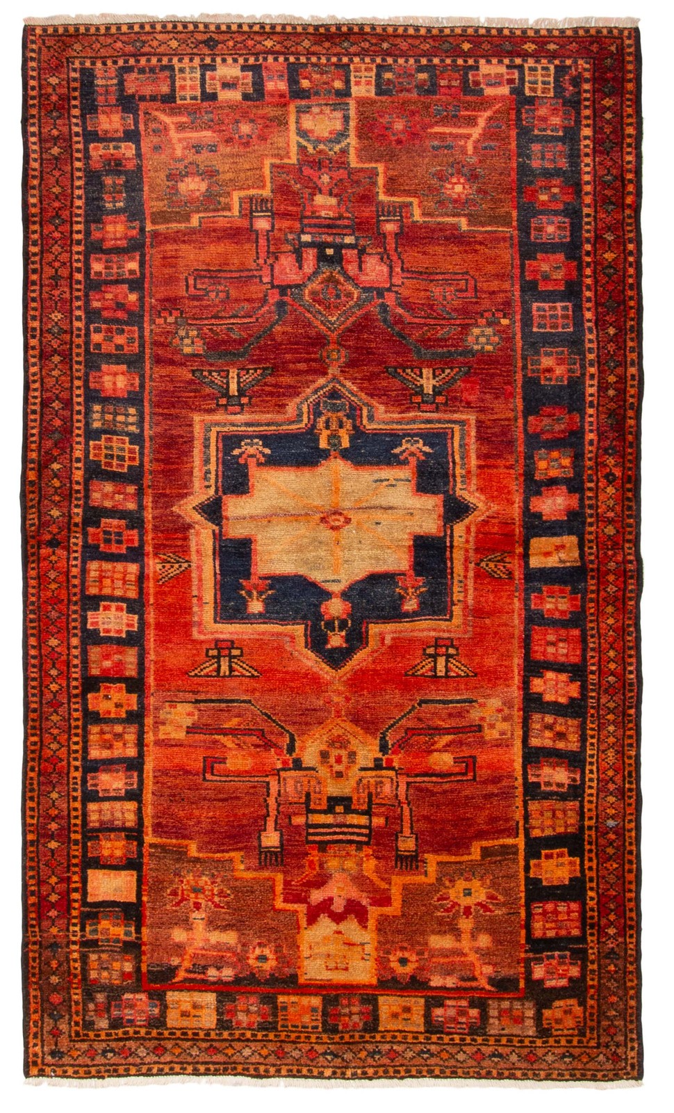 Vintage 4'2" x 7'1" Traditional Hand Knotted Vegetable Dye Wool Area Rug gallery