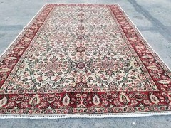 Vintage Hand Made Traditional Oriental Wool Maroon Carpet Rug 247x149cm