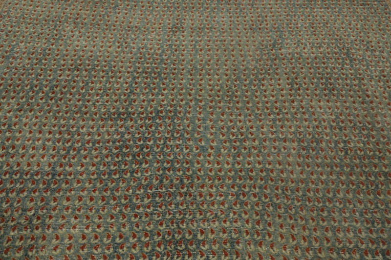 Antique Vegetable Dye Area Rug 9x11 Paisley Blue Wool Hand-made Classic Carpet gallery