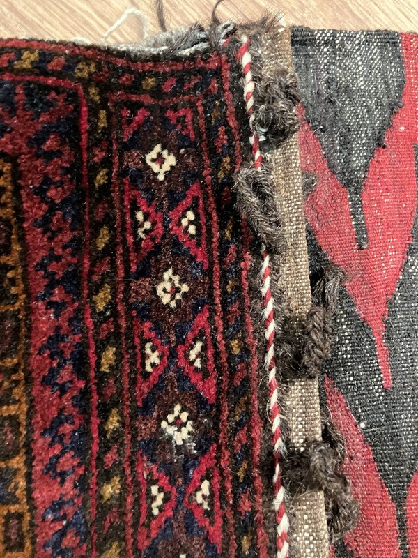 Vintage Kilim Chuval Rug Bag Fringed Afghanistan 120 cm x 55 cm Red Handmade gallery