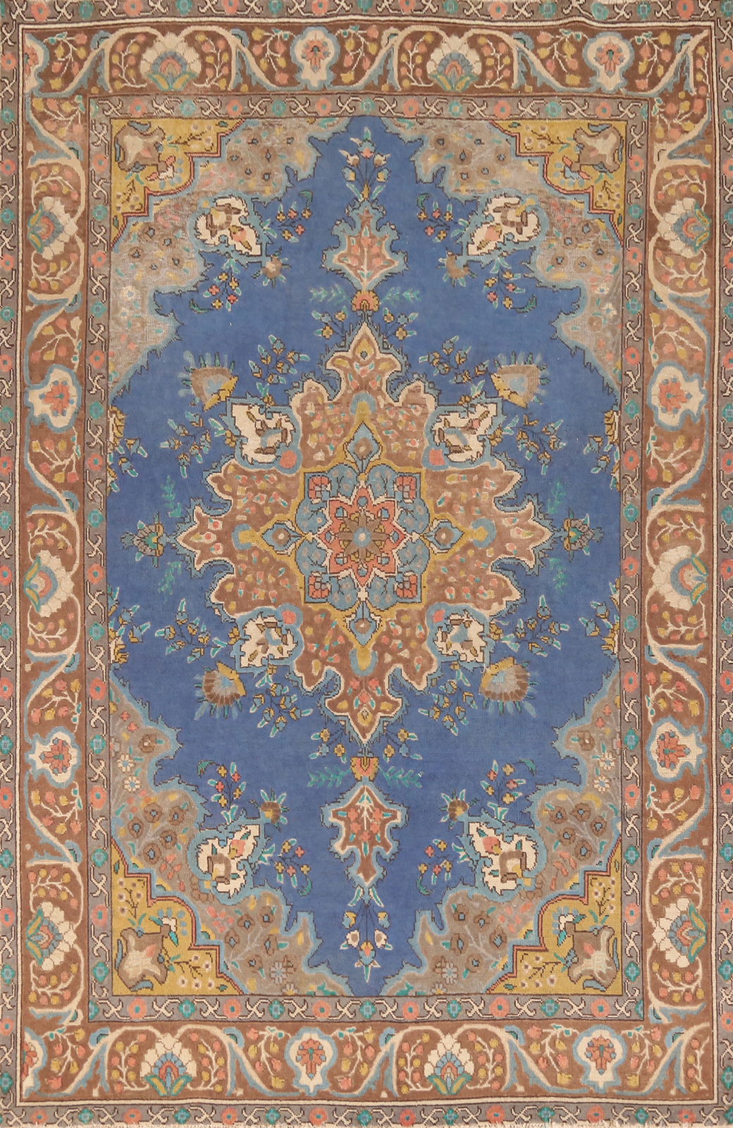 Overdyed Traditional Blue Area Rug 6x9 ft Hand-knotted Wool for Living Room gallery