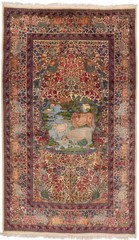 Fine Genuine Handmade Middle Eastern Pictorial Lavar Rug Pre1900 Extraordinary