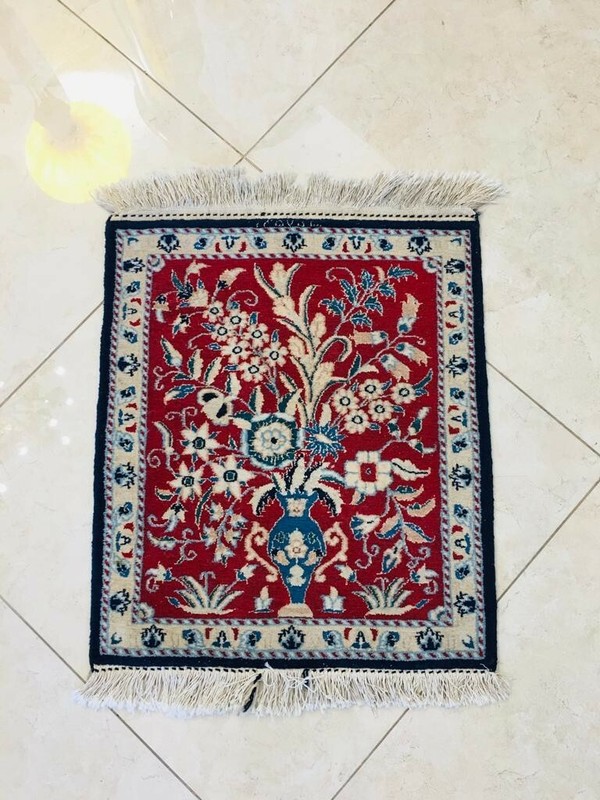 Wall Rug Fine Persian Hand knotted Tablo Dated in Farsi 1979. Red Tapestry gallery