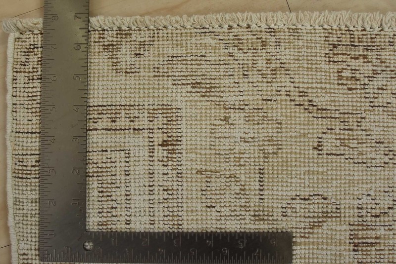 Vintage Oriental Rug 2’1” x 3’5” Ivory Distressed Wool Hand-Knotted Carpet gallery