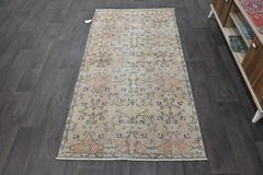 Oushak 3×6,Turkish Rug,vintage,anatolian,ORANGE,kilim,Bohemian,handmade,wool