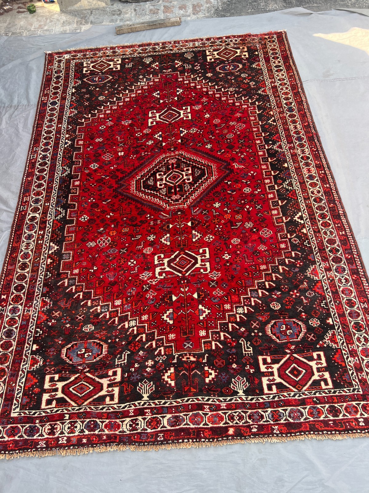 7'1"x10'0" Ft Afghan Baluchi Hand Knotted Wool Vintage Geometric Area Rug gallery