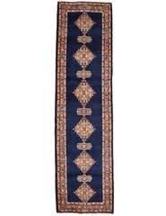 3’7X13’6 ft Vintage Handmade Oriental Runner Rug Floral Carpet Hallway Decor