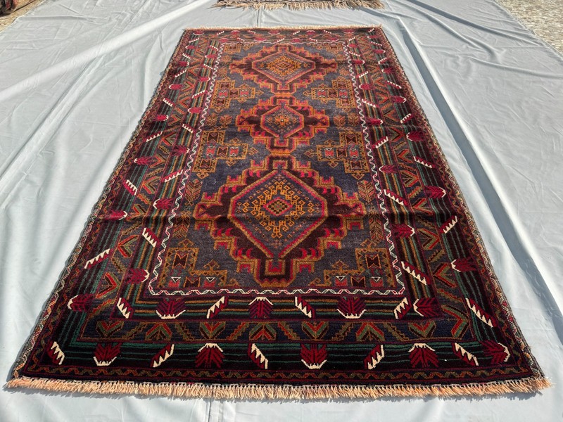 4x6 Afghan Hand Knotted Vintage Wool Area Rug Tribal Medallion Geometric Carpet gallery