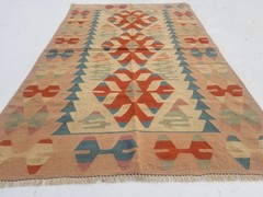 Vintage Traditional Handmade Turkish Wool Brown Kilim 6×3.10ft