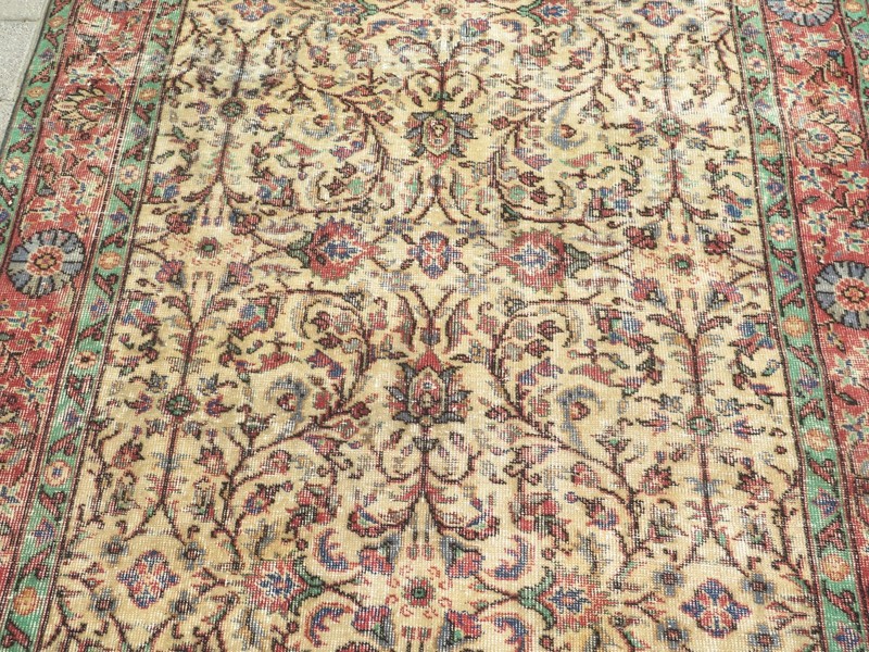 Floor Carpet, Vintage Rug, Anatolia Carpet, Distressed Rug Handmade Rug 65"x109" gallery