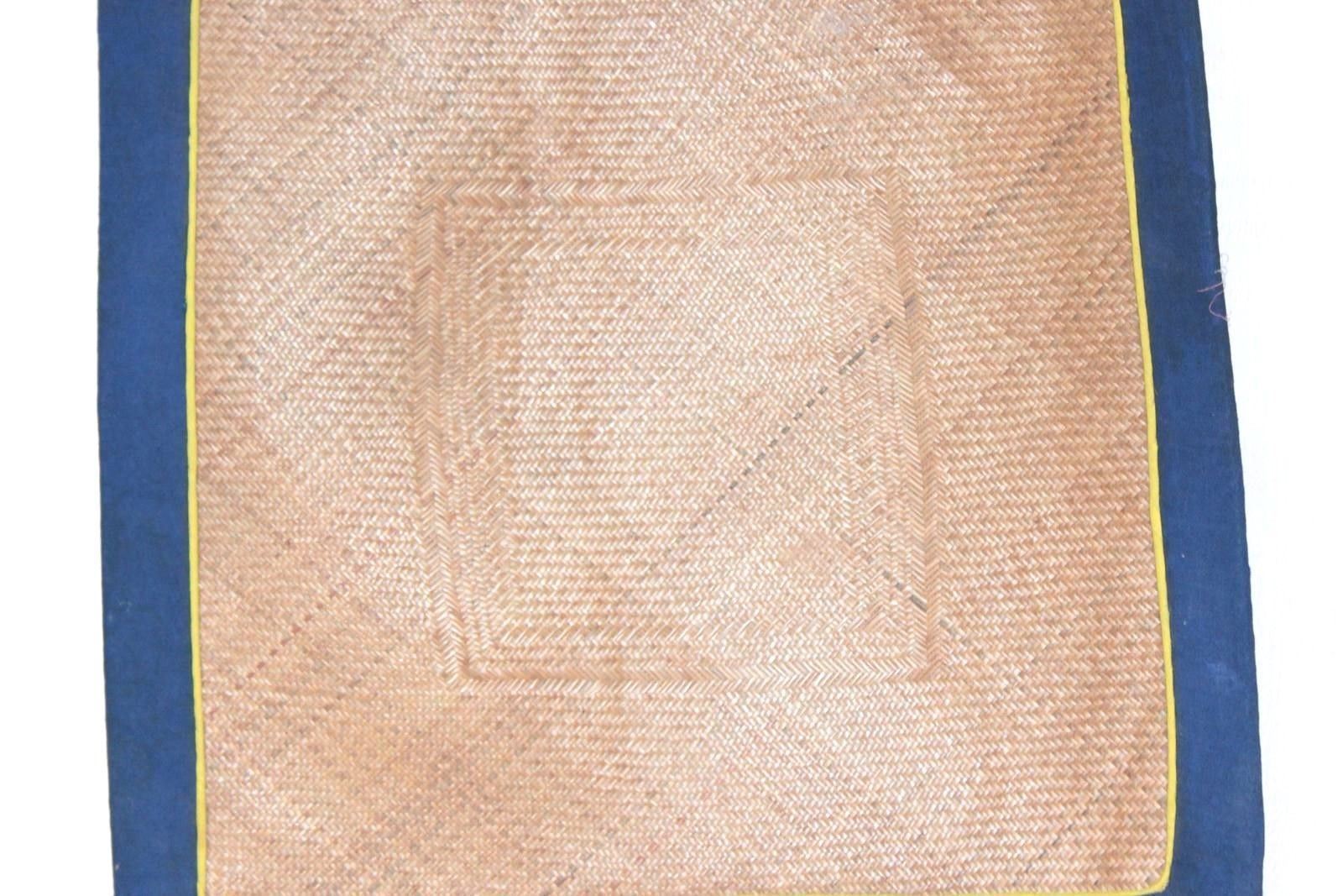 Yoga & Food Eating Small Cane Mat 1980's Old Vintage Antique Home Decor gallery
