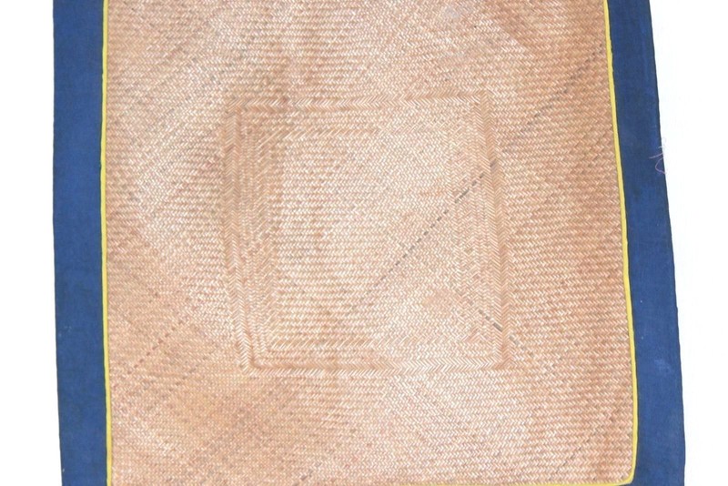 Yoga & Food Eating Small Cane Mat 1980's Old Vintage Antique Home Decor gallery