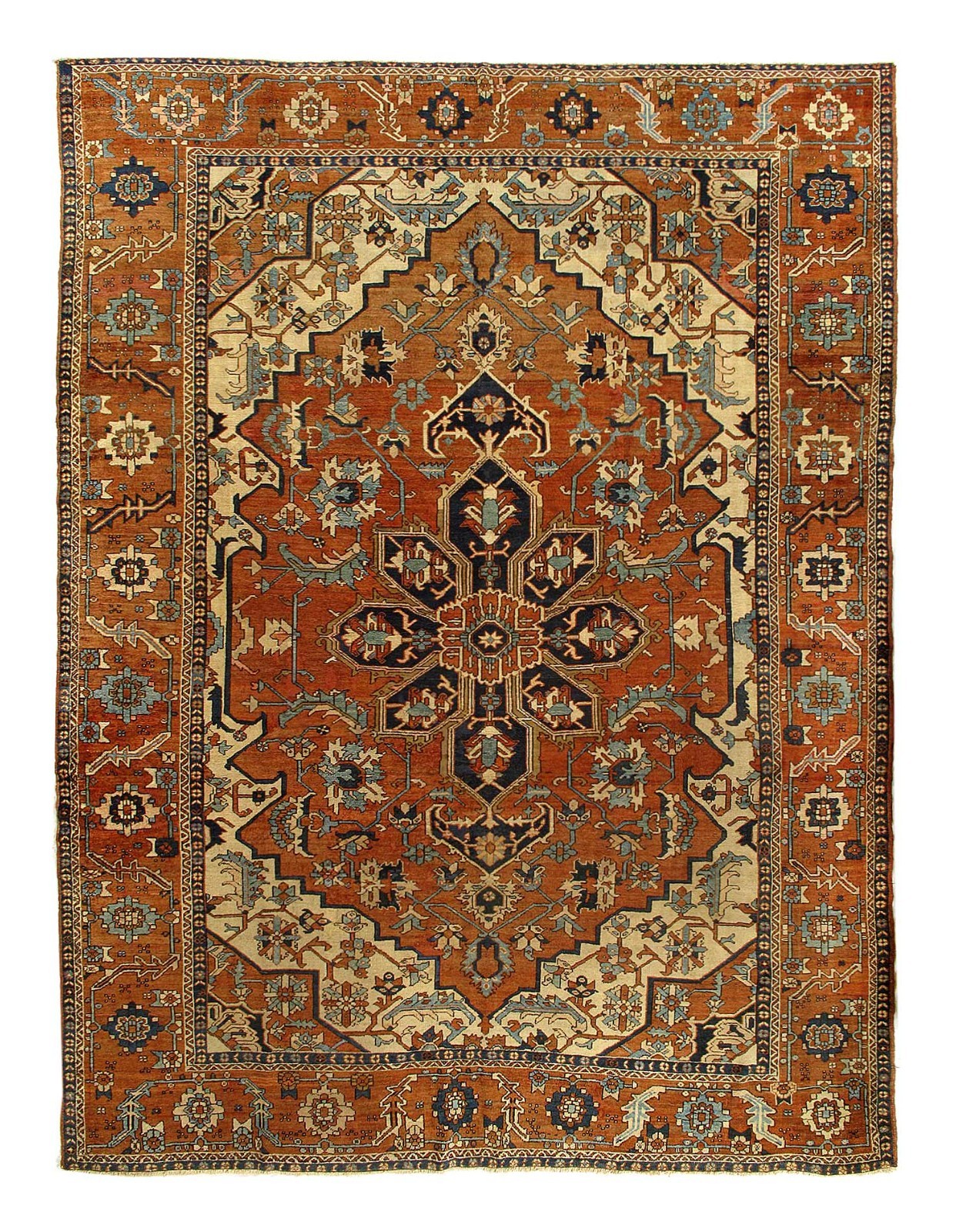Rust Color Antique Hand-Knotted Wool Rug 10' X 13' gallery