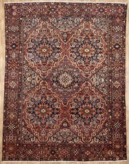 Semi-Antique Handmade Oriental Floral Rug 10×12 Ft Classic Dining Room Carpet