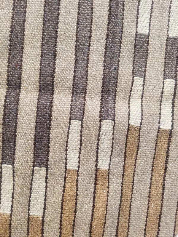 Vintage Traditional Handmade Scandinavian-style Striped Wool Beige Kilim 6.5x4ft gallery