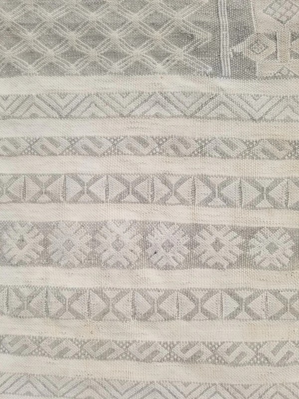 Vintage Traditional Handmade Moroccan Wool Beige Kilim 7.2x4.7ft gallery