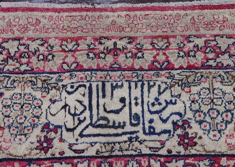 EXCELLENT ANTIQUE 1850s KERMANN HAND-KNOTTED WOOL SIGNED ORIENTAL RUG 8' x 10' gallery