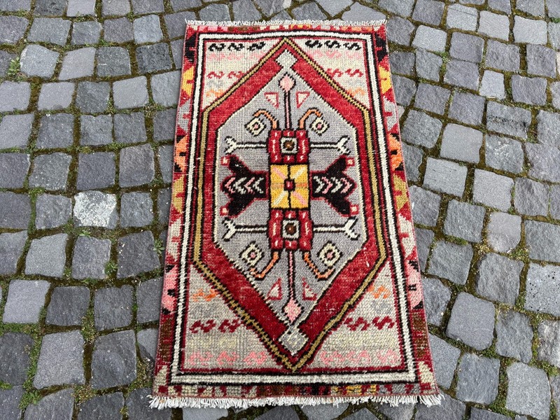 Wool rug, Area rug, Vintage rug, Turkish rug, Bohemian rug 2,0 x 3,5 ft gallery