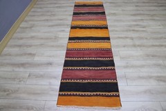 Southwestern Runner Tribal Handmade Kilim Hallway Traditional Carpet 2x7ft