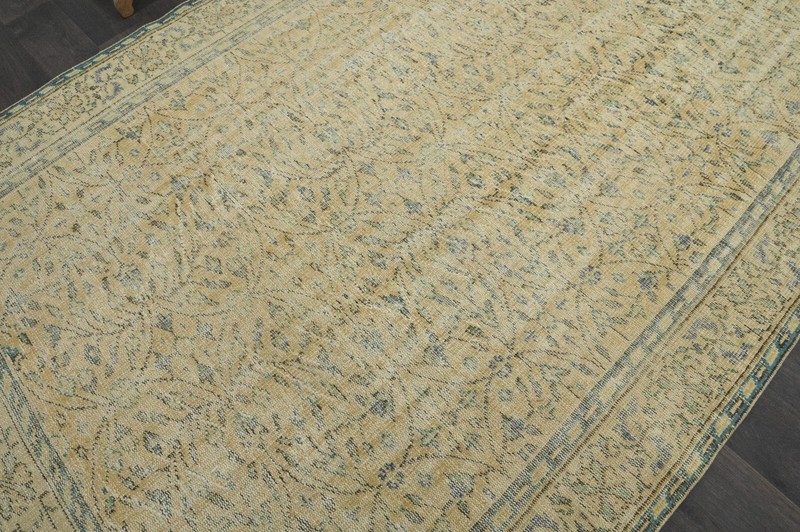 Oushak Turkish Vintage Rug 6x10 Kilim Rug Anatolian Handmade Boho Decor YELLOW gallery