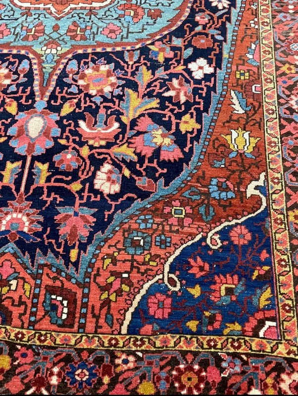 Extremely Rare And Gorgeous Kermann Rug circa 1920 Unique Color+Design 4’7x6’10” gallery