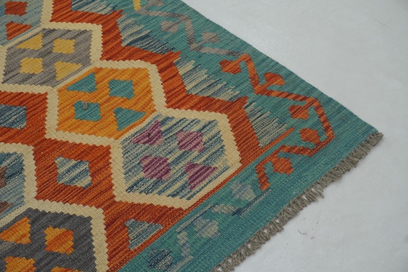 5x7 ft Red Afghan Hand Woven Wool Reversible Kilim Rug gallery