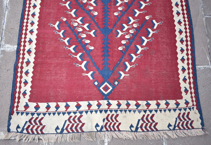 Turkish Rug 41'' x 67'' Vintage Flat Woven Rug Home Decor Rug Organic Wool Rug gallery