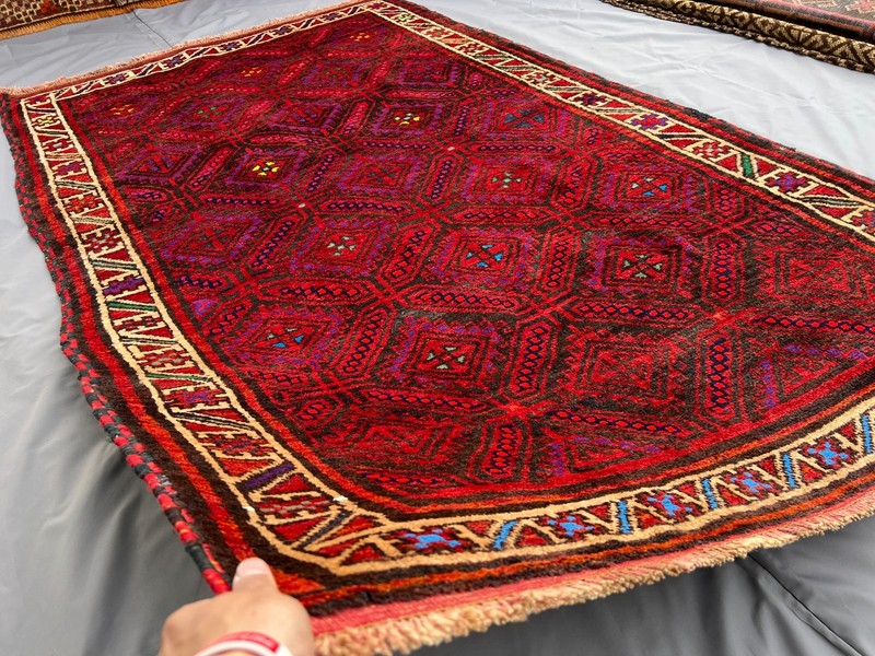 135 X 222 cm COLLECTORS' ITEM Vintage Jamshiri Natural Vegetable Dye Tribal Rug gallery