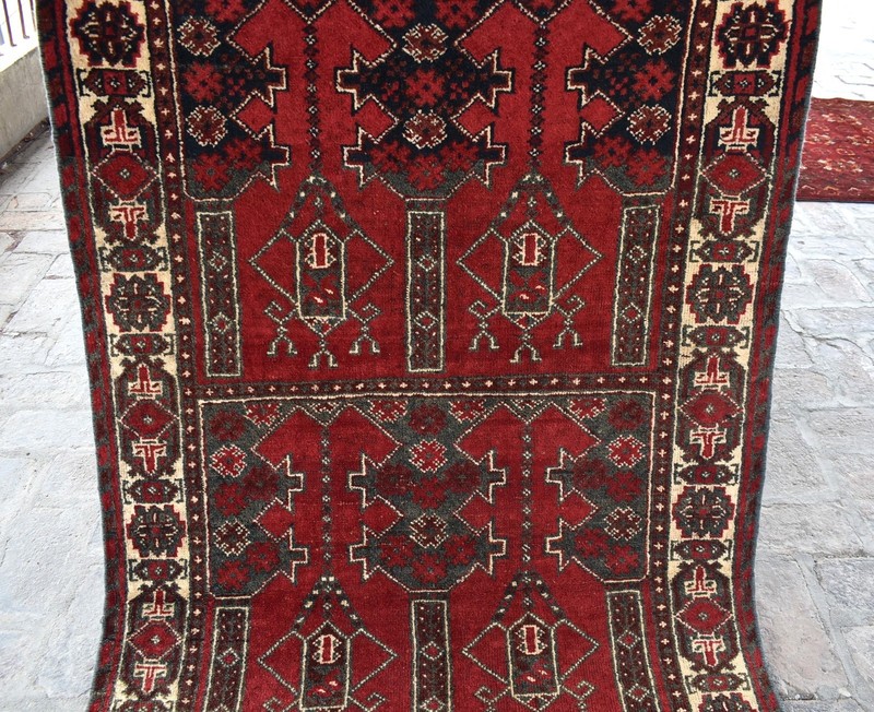 Red Antique Hand Knotted Rug 4x6 Fine Afghan Vintage Rug Oriental Turkmen Carpet gallery