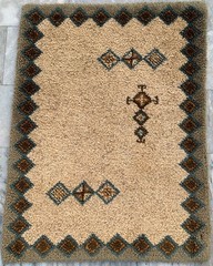 Vintage Mid-Century Scandinavian: Long-Pile Rya Shags, Traditional Rug (3×4 ft.)