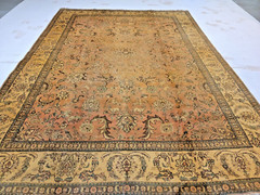 Antique Oriental Hand-Knotted Wool Area Rug Mauve/Beige Some Wear 9’7″ x 12’10”