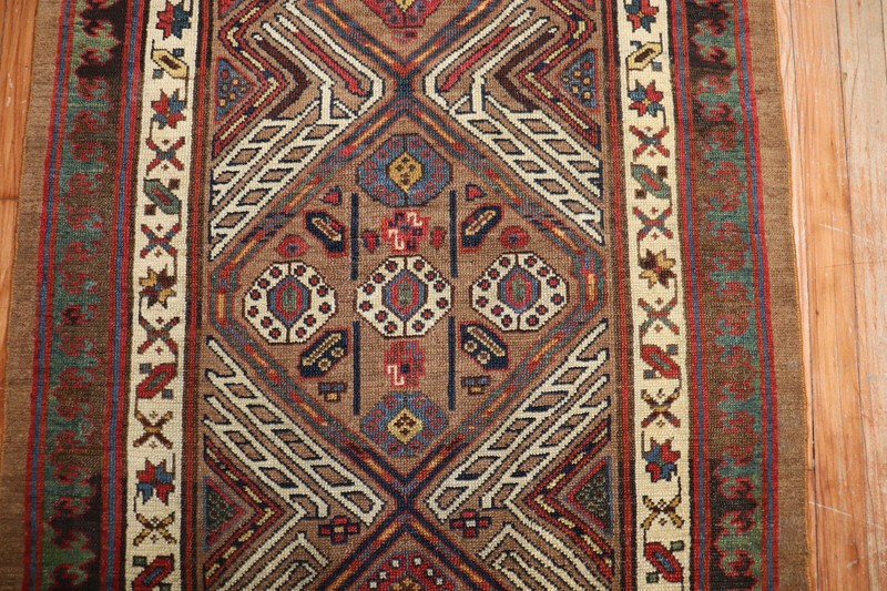 Antique Bakhshaish Camel Hair Rug Size 2'11''x10'7'' gallery