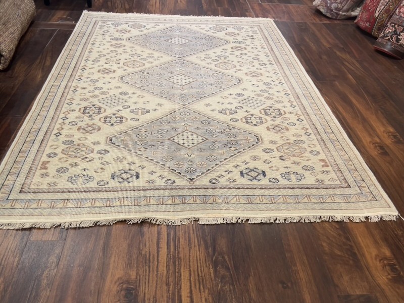 Antique Look Hand Knotted Vintage Tribal Area Rug Geometric Carpet 5’3”x7’3”,92 gallery