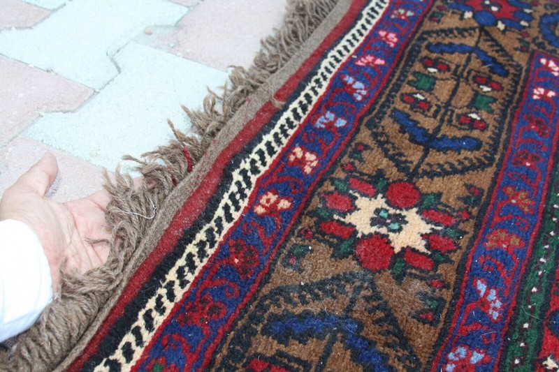 Turkish Carpet Stunning Antique 1940-1950s Indigo Blue Wool Pile Tribal Area Rug gallery