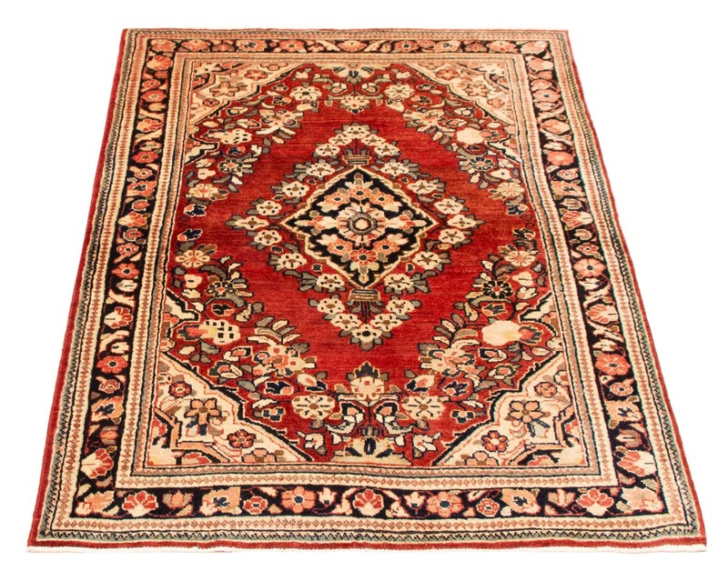 Vintage 4'3" x 6'7" Traditional Hand Knotted Vegetable Dye Wool Area Rug gallery