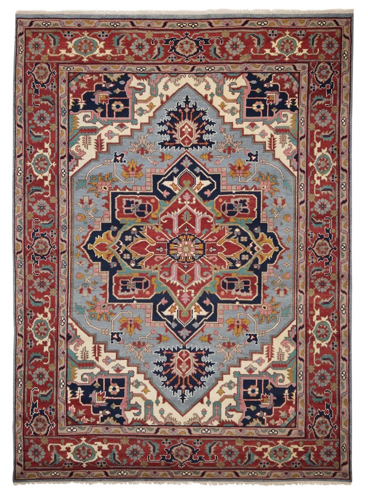 Vintage 8'11" x 12'2" Traditional Hand Knotted Vegetable Dye Wool Area Rug
