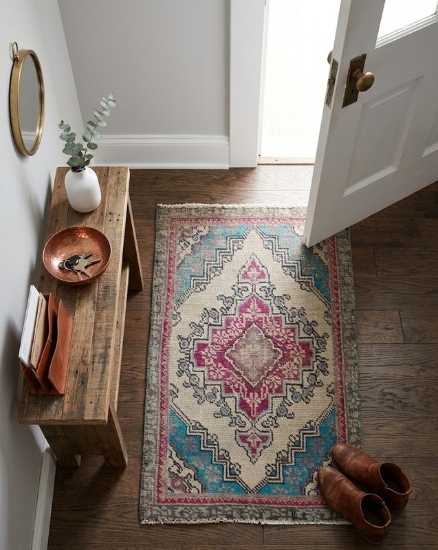 1'6X2'5 ft Semi-Antique Distressed Oriental Rug Muted color Vintage Carpet gallery