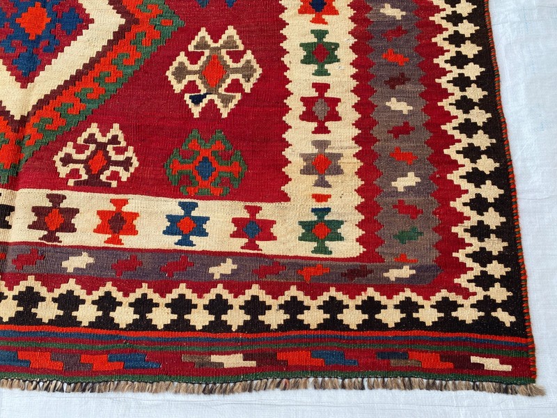 5x10 ft Turkish Handwoven Tribal Traditional Antique Geometric Wool Area Kilim gallery