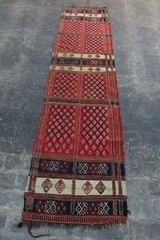 Vintage Afghan Hand Woven Tribal Suzani Kilim Rug 9’8 x 2’4 Ft