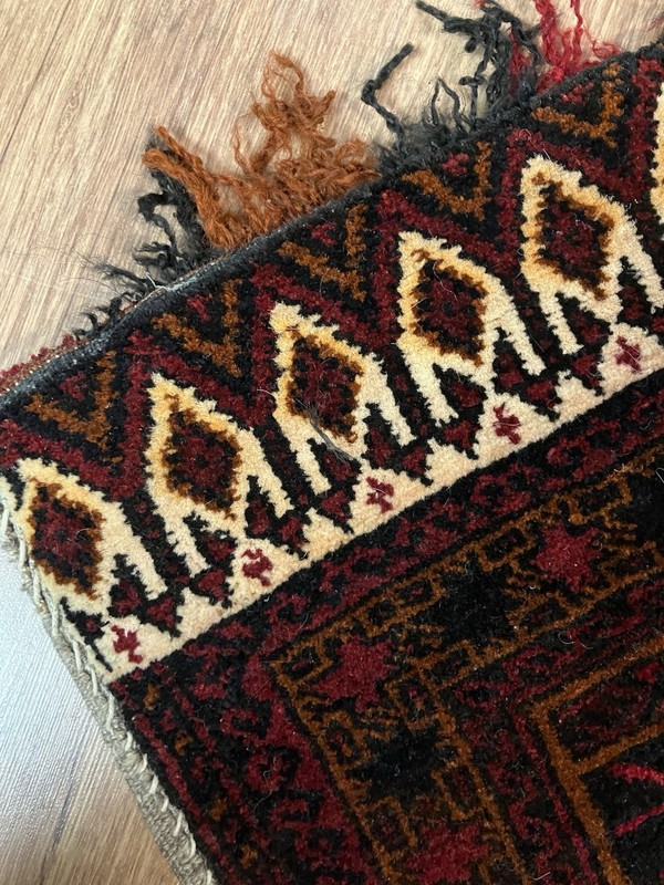 Vintage Kilim Chuval Rug Bag Fringed Afghanistan 120 cm x 55 cm Red Handmade gallery