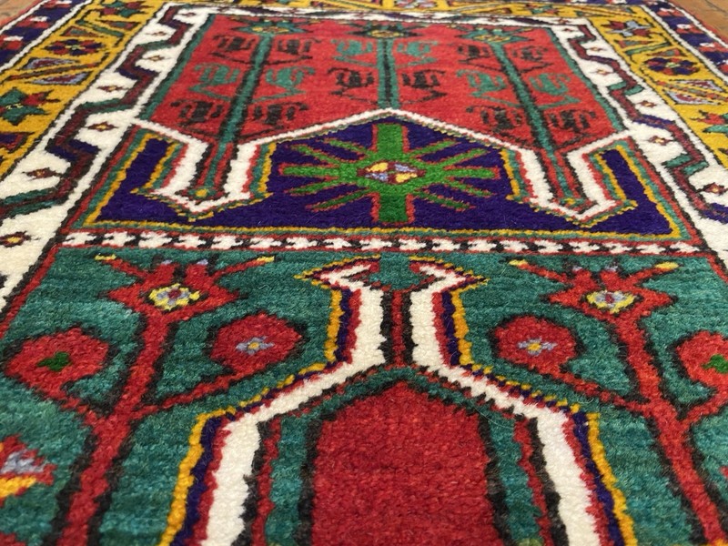 Antique 1940-1950's Wool Pile Muted Natural Dye Cappadocia Prayer Rug 2’5”x4’ft gallery