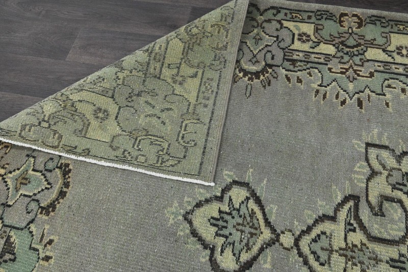 Oushak Turkish Vintage Rug 6x10 Kilim Rug Anatolian Handmade Boho Decor GRAY gallery