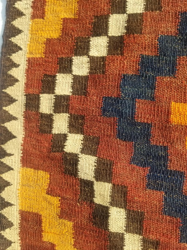 Vintage Traditional Handmade Turkish Wool Multicolor Kilim Rug 3.9x2.6ft gallery