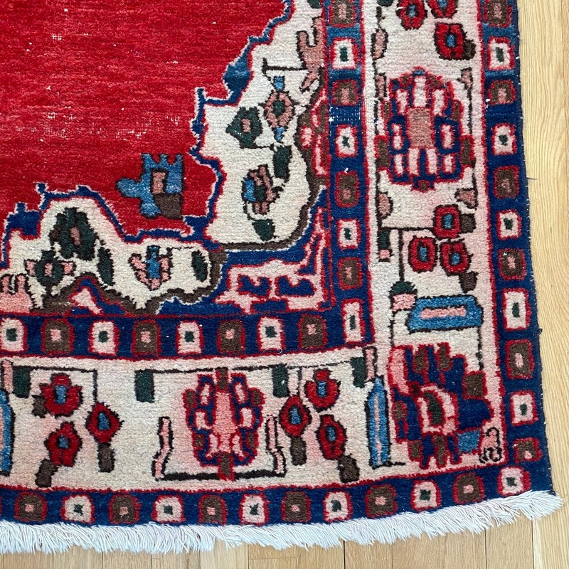 Vintage Rug 4' 10 x 6' 11 Red Hand Knotted Oriental Rug gallery