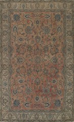 All-over Pattern 8×11 Traditional Distressed Rug Wool Vintage Handmade Carpet