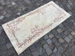 Turkish Vintage Rug Handmade Wool Rug Bohemian Runner Rug Home Rug2,3 x 5,0 ft