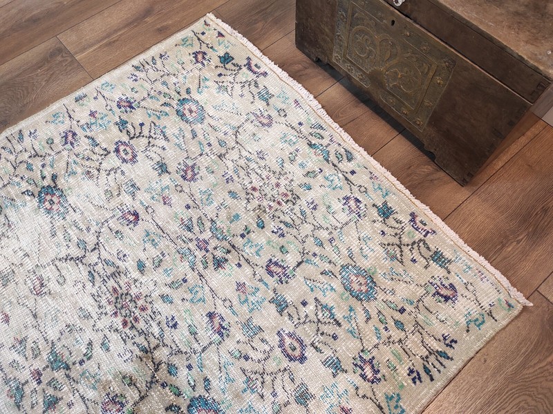 White Area Rug, Home Decor, Handmade Area Rug, Floor Rug, 3.9 x 6.4 ft gallery