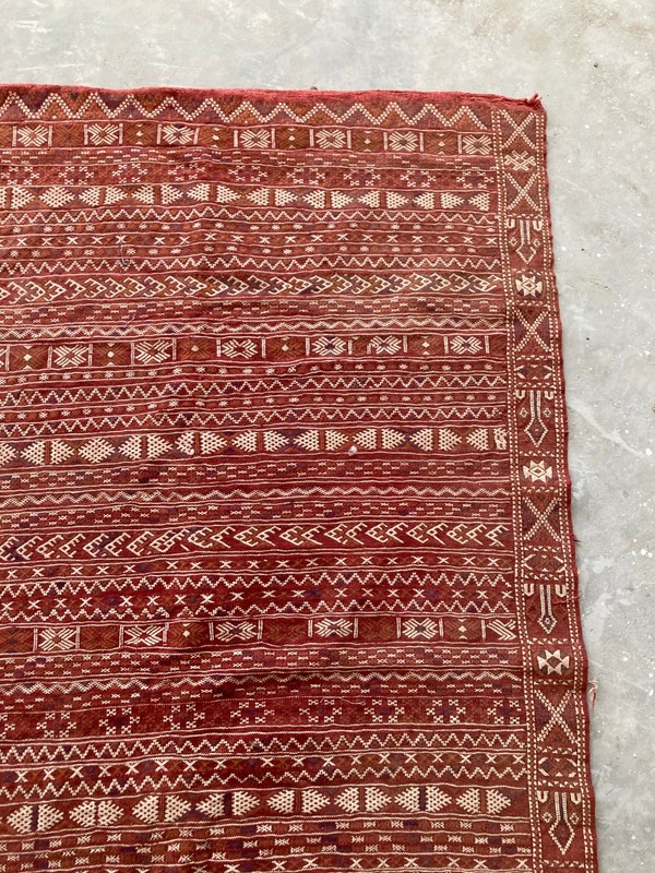 Vintage Traditional Handmade Beautiful Moroccan Kilim Floor Rug Carpet 234x138cm gallery
